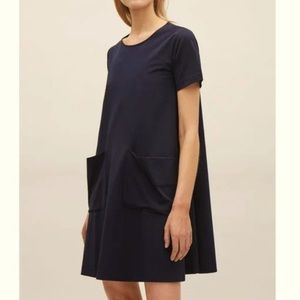 COS Black jersey A-line mini dress, XS
